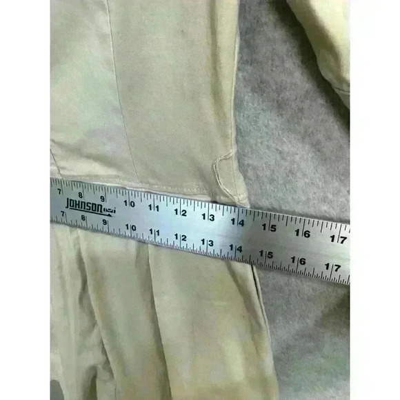 Talbots Button Front Shirt Cargo Utility Dress Back Zip 3/4 Sleeve Tan Size 2 - Picture 13 of 16